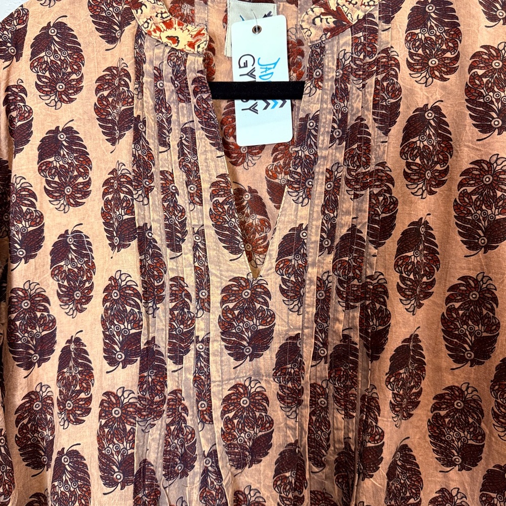 Jaded Gypsy Victoria Block Print Cotton Tunic Mini Dress sz OS - Picture 7 of 11